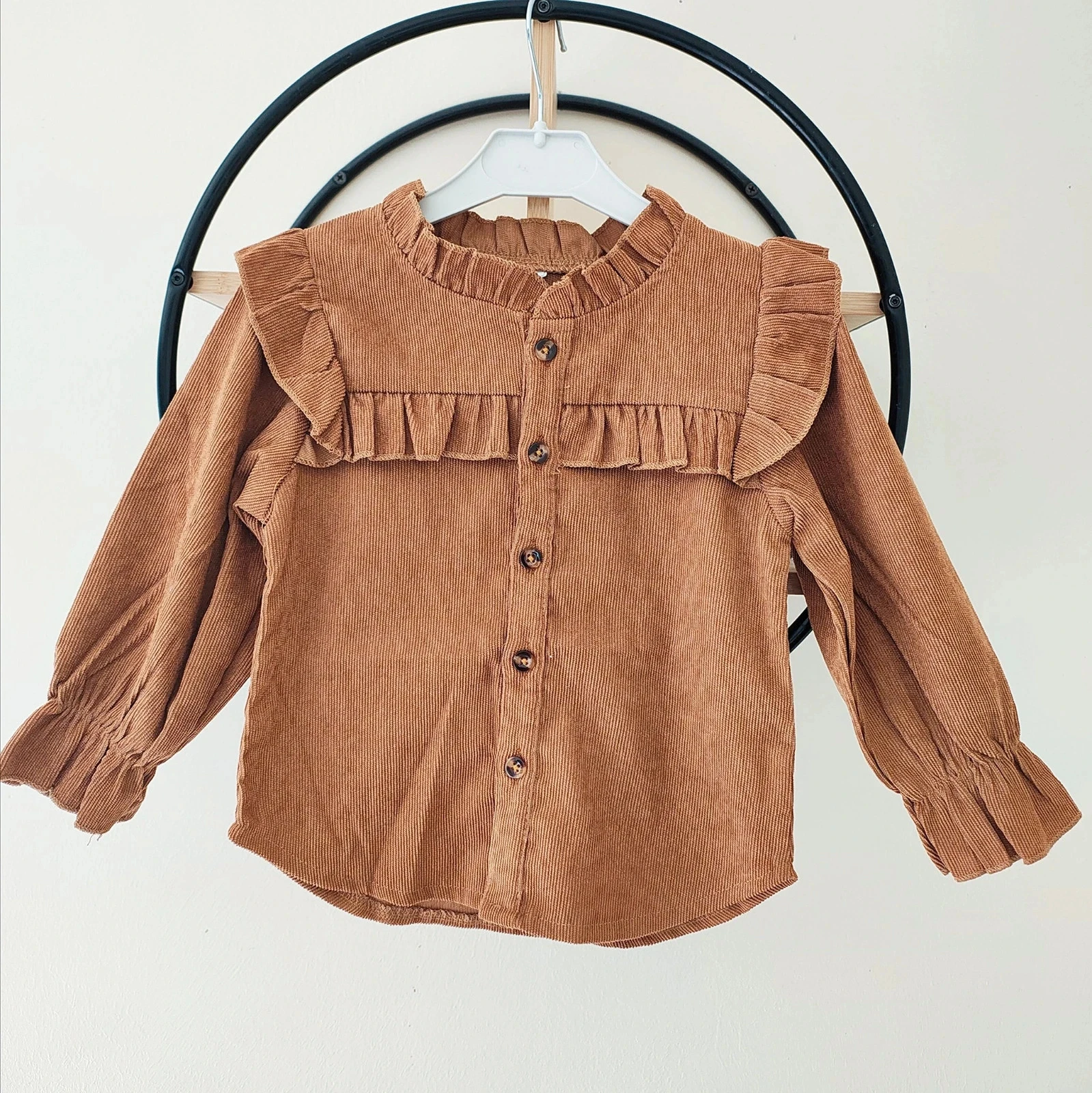 2 - 3 ans blouse chemise côtelée ( étiquette coupée) 90 cm